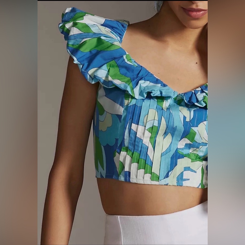 Lovely Maeve Puff-Sleeve Cropped Sz small Blouse from Anthropologie